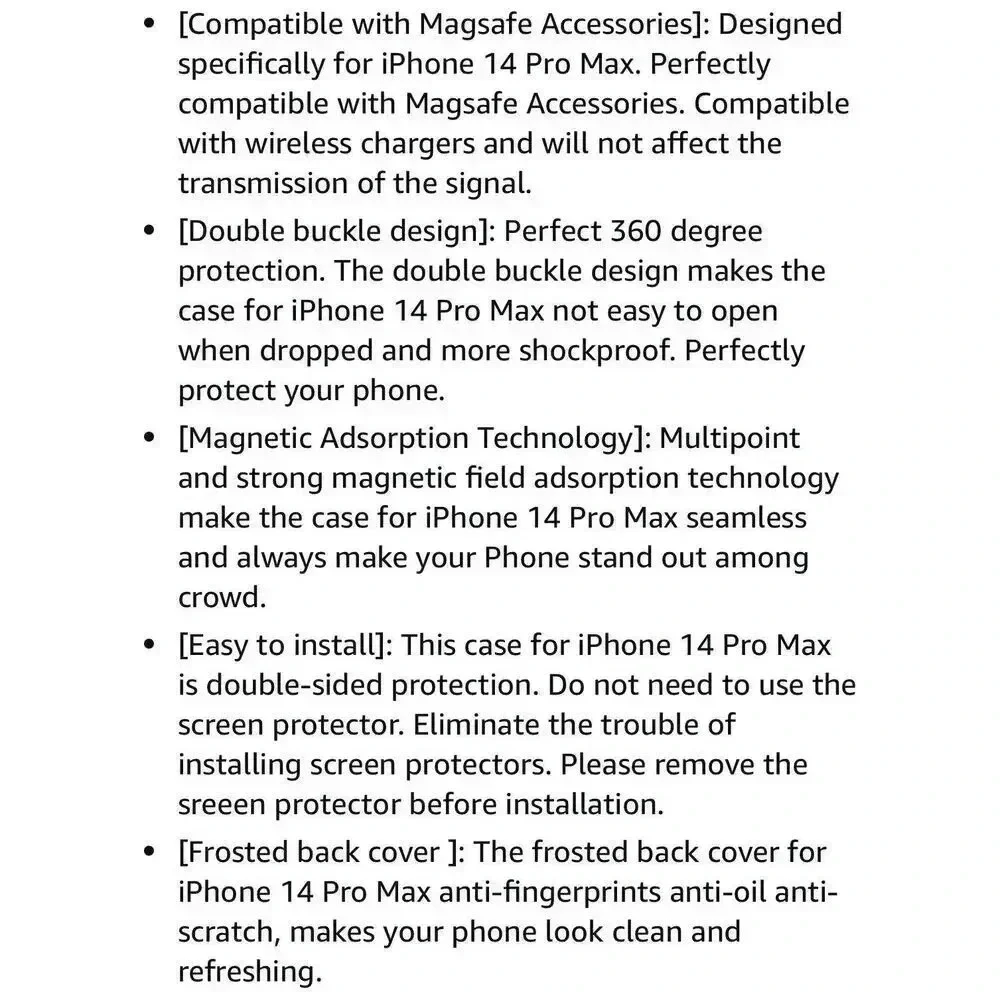 Case For iPhone 14 Pro Max 360 Degree Double-Sided Protection Magsafe Compatible